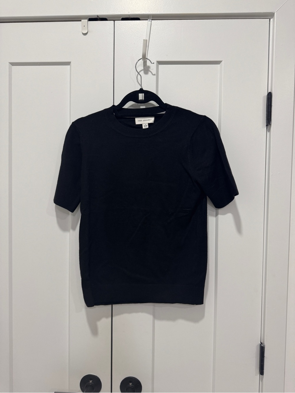 Black Knit Short Sleeve Top, size small